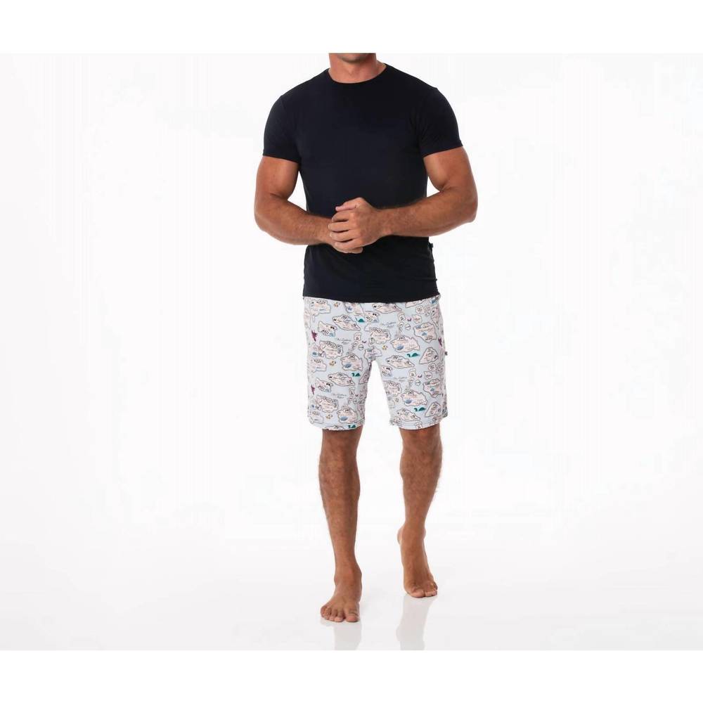 NEW KICKEE short sleeve pajama set in dew pirate map